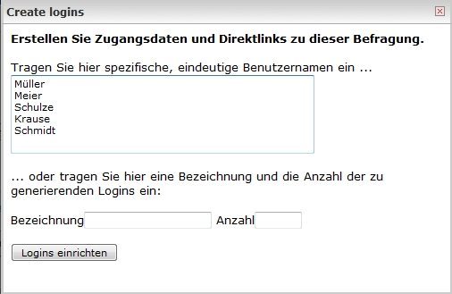 Logins erstellen