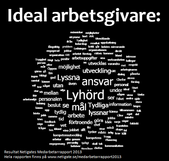 Netigate word cloud ideal arbetsgivare