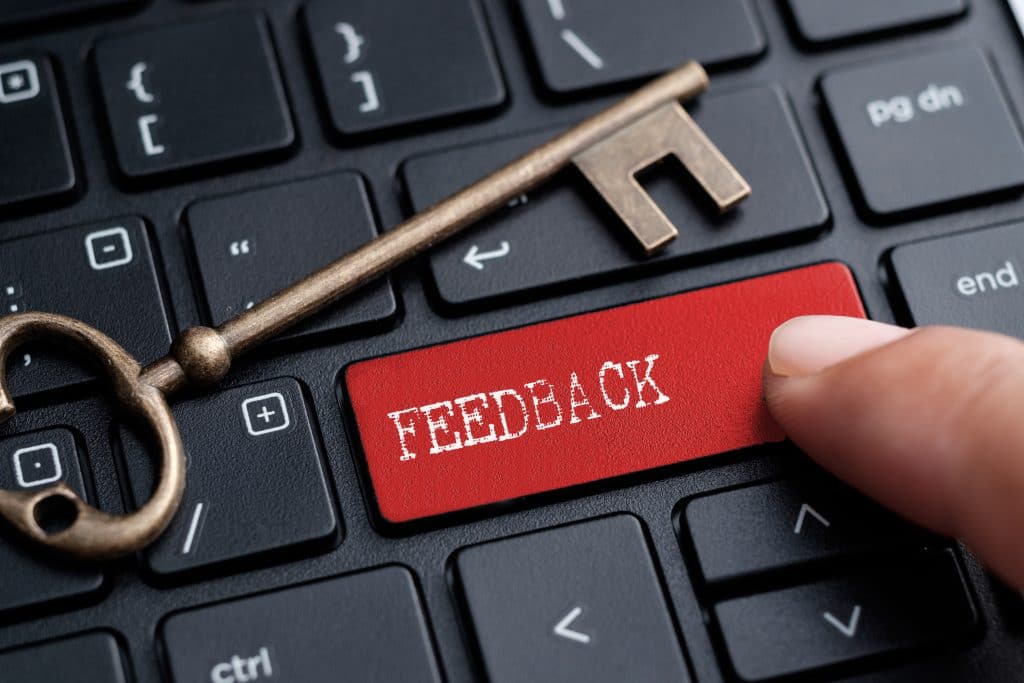 website feedback form because user feedback is key