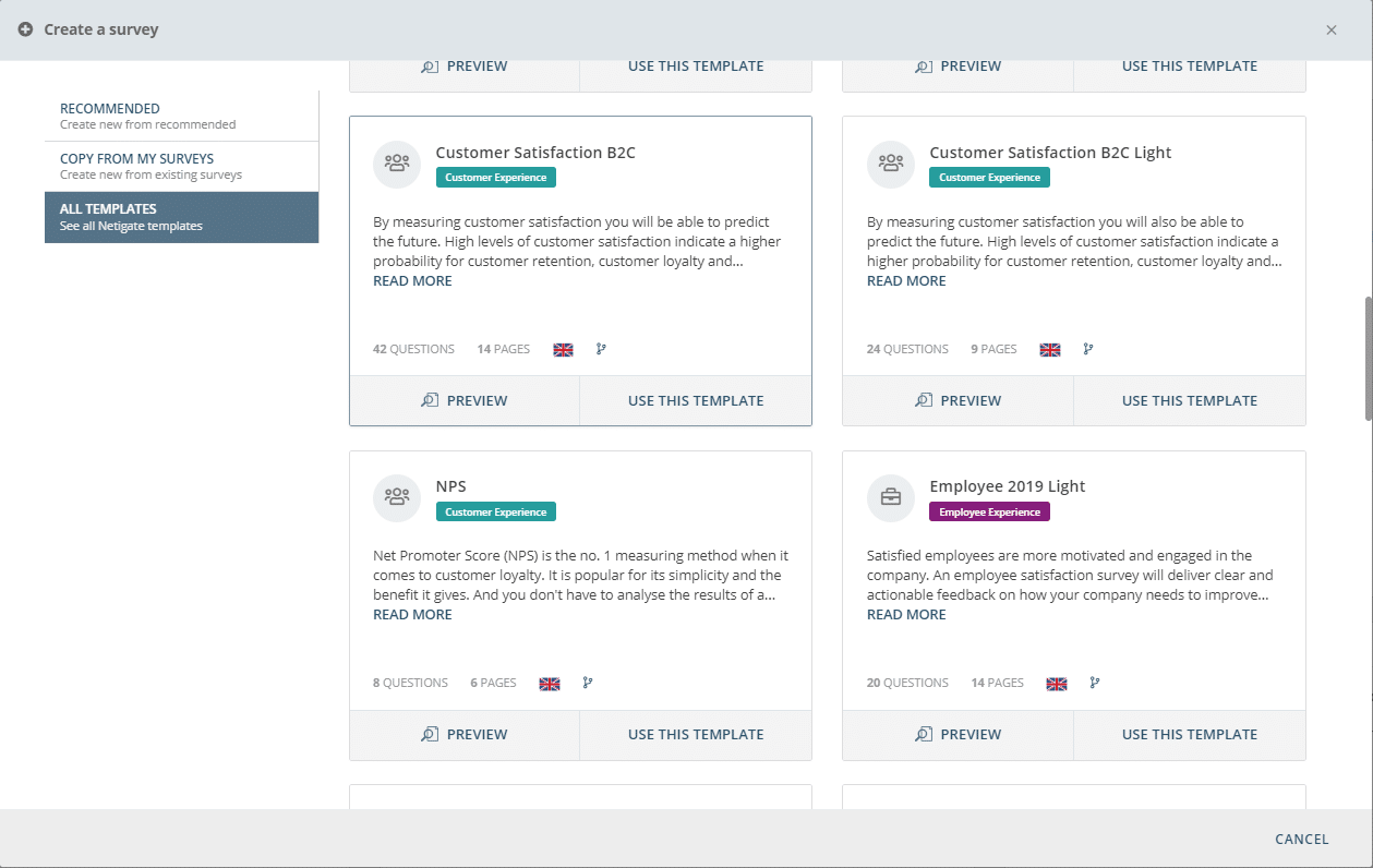 Find The Right Survey Template With Netigate Netigate