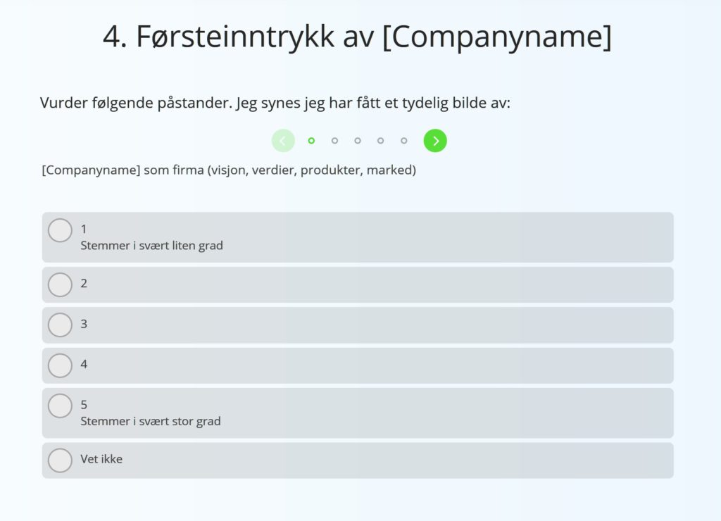 Onboarding undersøkelsesmal