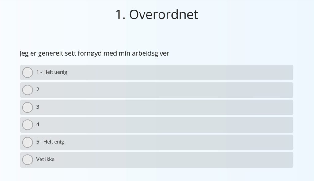 Medarbeiderengasjement undersøkelsesmal