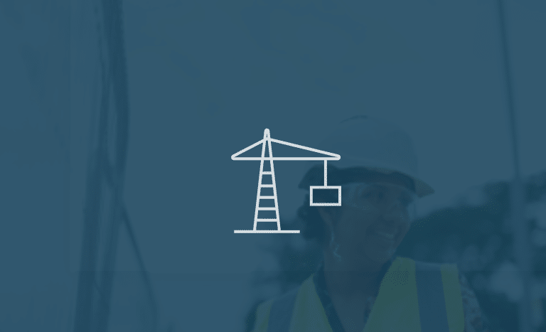 construction logo with background image