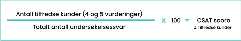 Beregning av CSAT score for kundetilfredshet (customer satisfaction)