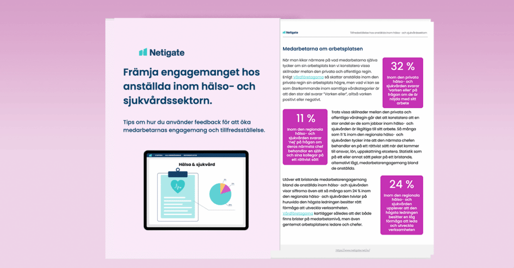 Främja engagemanget hos anställda inom hälso- och sjukvårdssektorn
