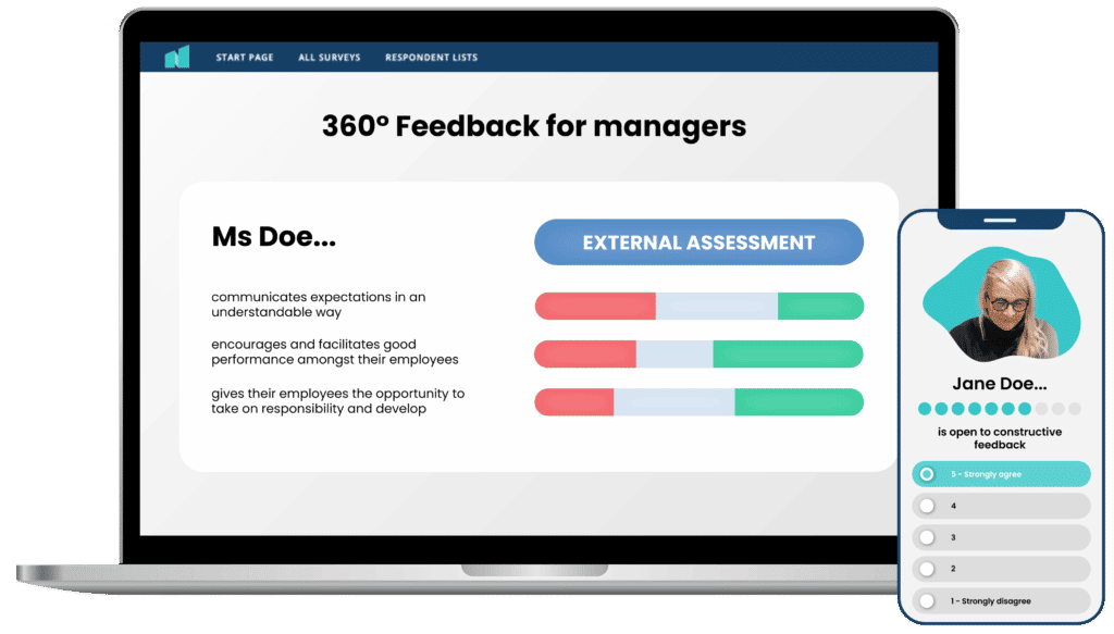 Screenshot of a 360-degree feedback report