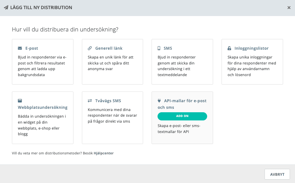 Exempel på distributionsalternativ