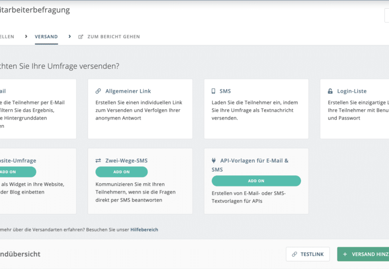 Verschiedene Arten Umfragen zu versenden mit Netigate