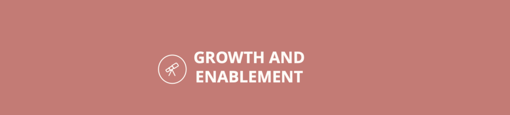 Lettering "Growth and Enablement"