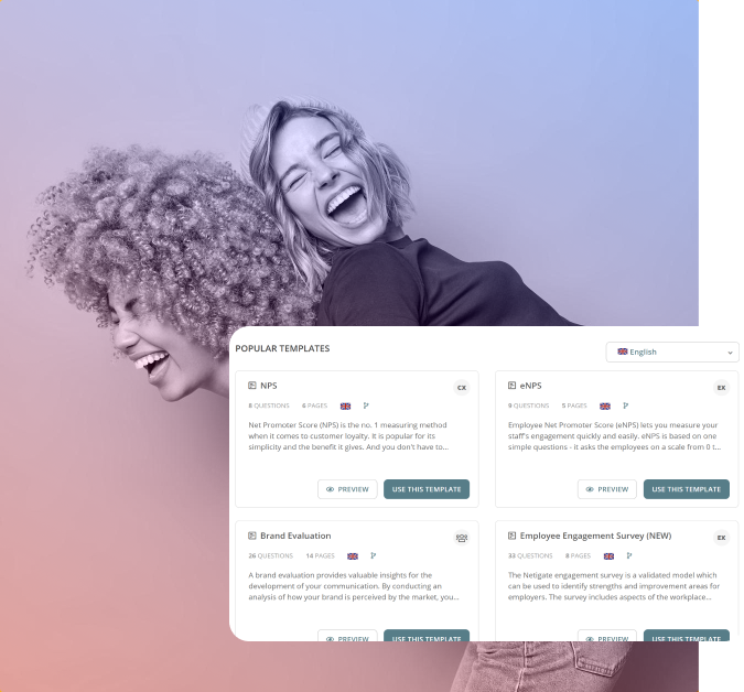 Visual for templates in Netigate Surveys