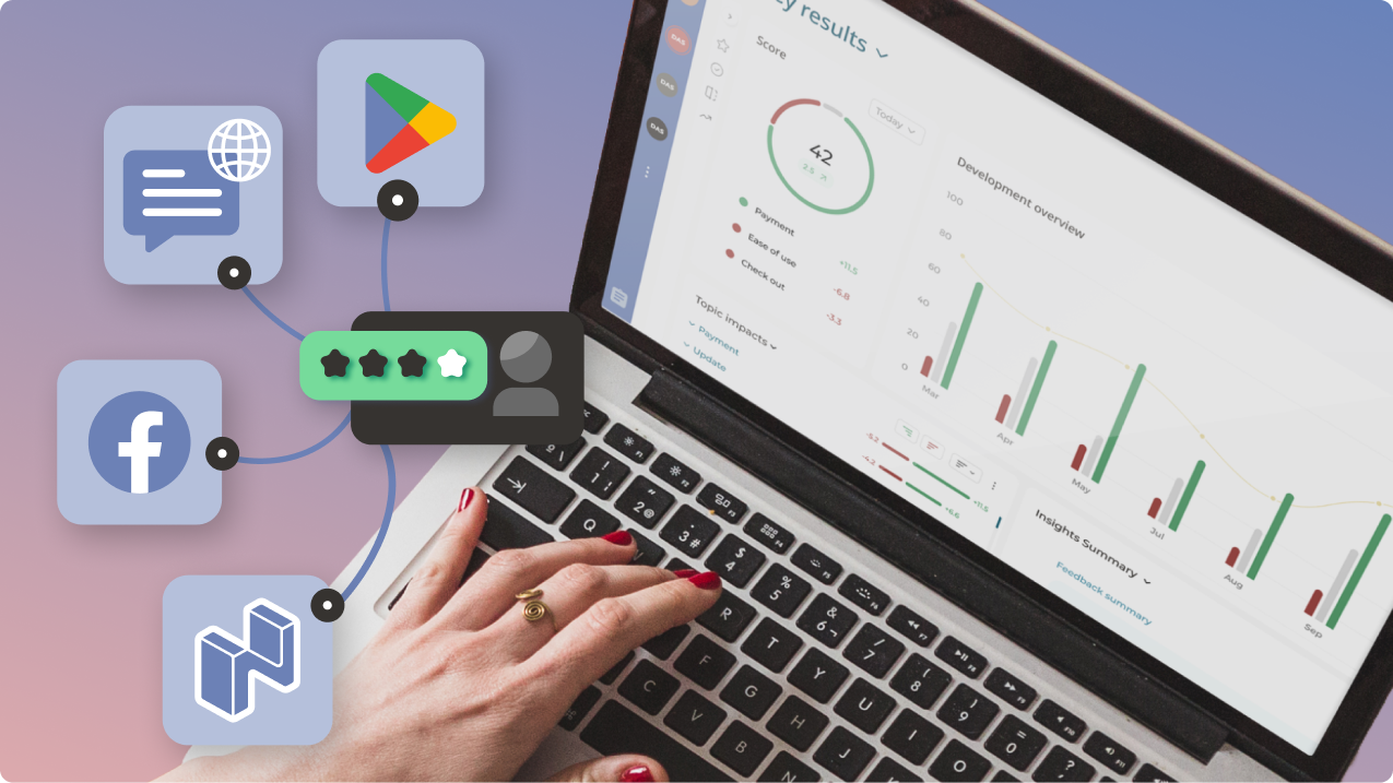 Retail Mockup displaying a feedback dashboard